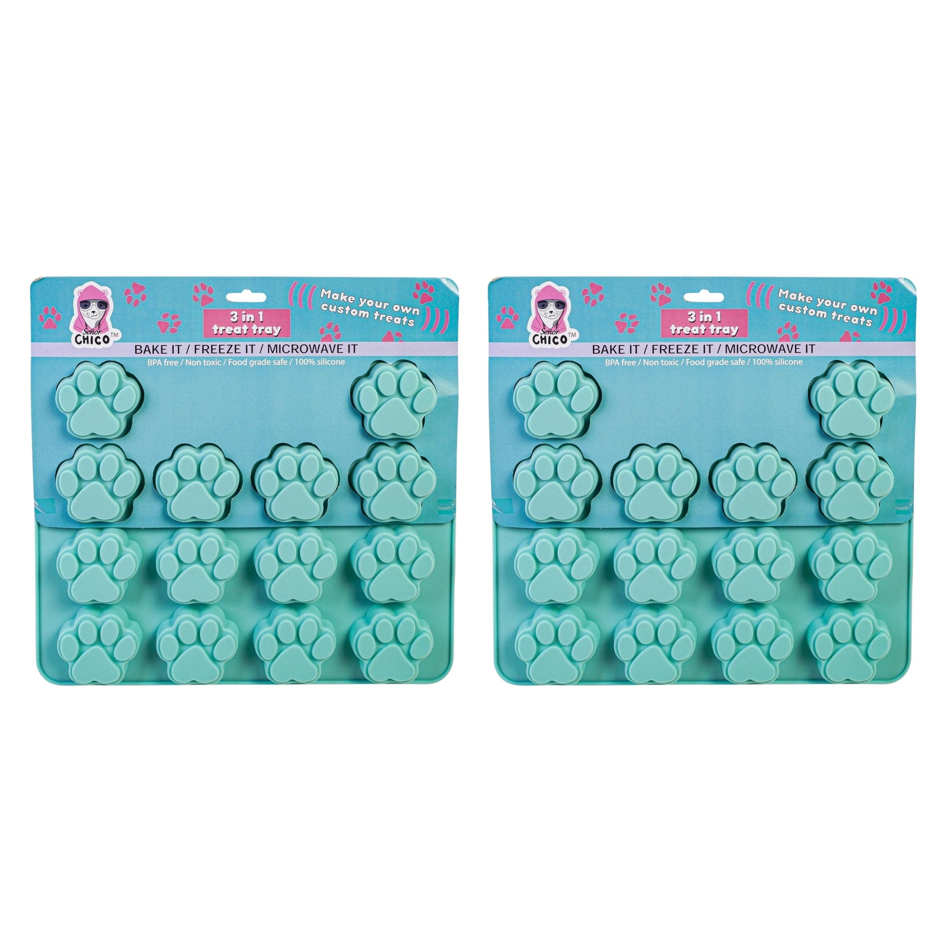 Paw Print 3 in 1 Silicone Baking Treat Tray (2-Pack)-0