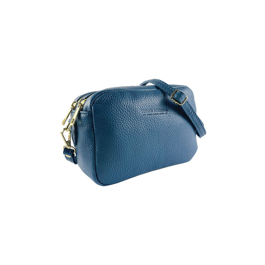 RB1008P | Women's shoulder bag with double zip in Genuine Leather | 20 x 15 x 9 cm-0