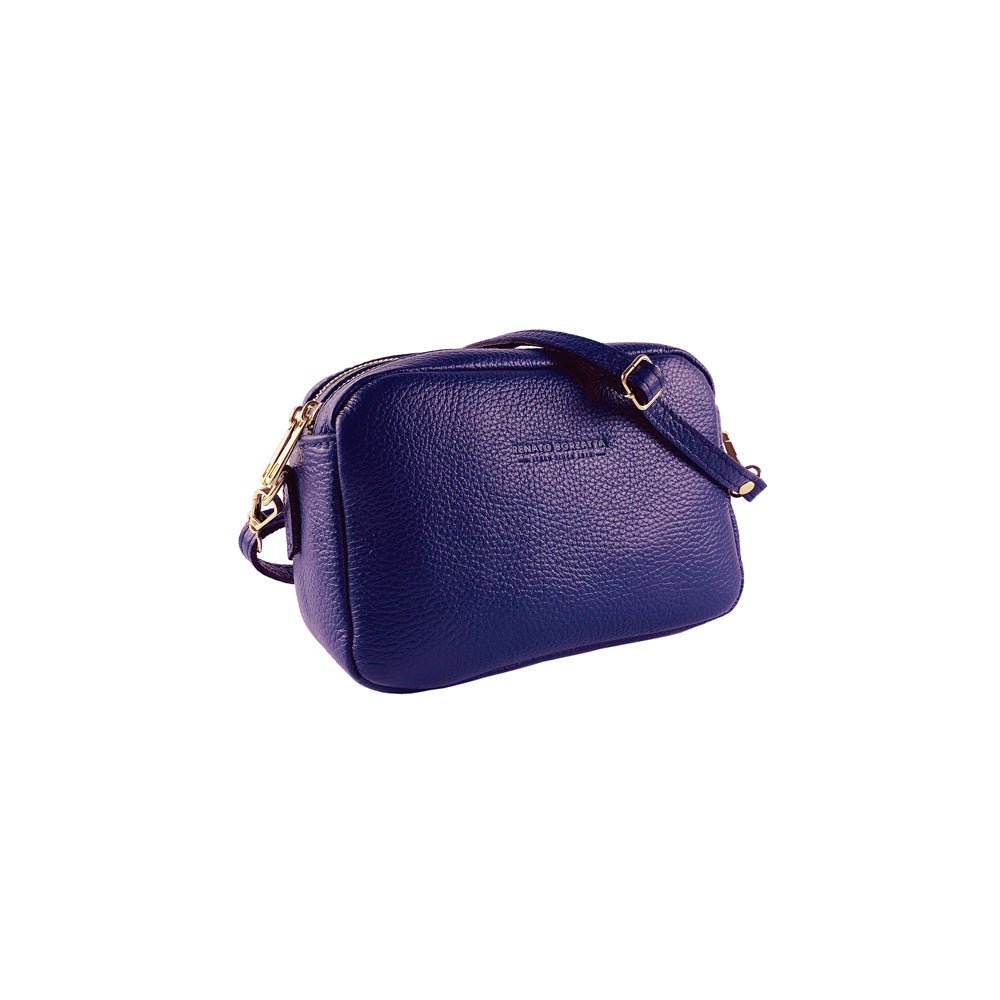 RB1008Y | Women's shoulder bag with double zip in Genuine Leather | 20 x 15 x 9 cm-0