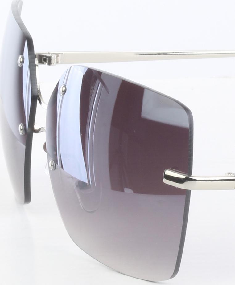 Rimless Sunglasses Square Frameless Sunglasses - Black - Scarvesnthangs