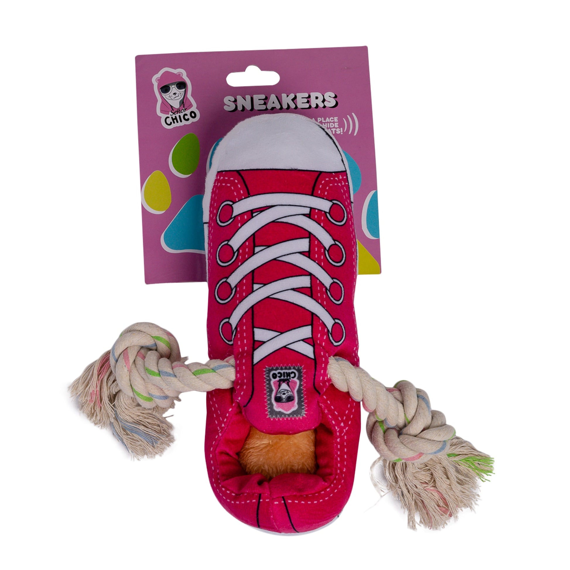 Squeaking Comfort Plush Sneaker Dog Toy - Pink-2