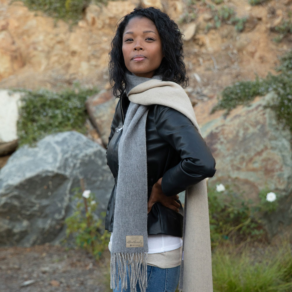 PURPOSEFUL SCARF | OATMEAL + STEEL-1