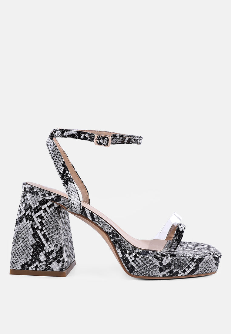 such flirt snake print triangular block heel sandals-10