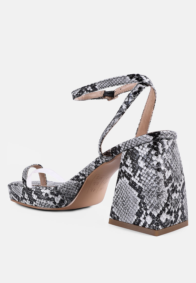 such flirt snake print triangular block heel sandals-13