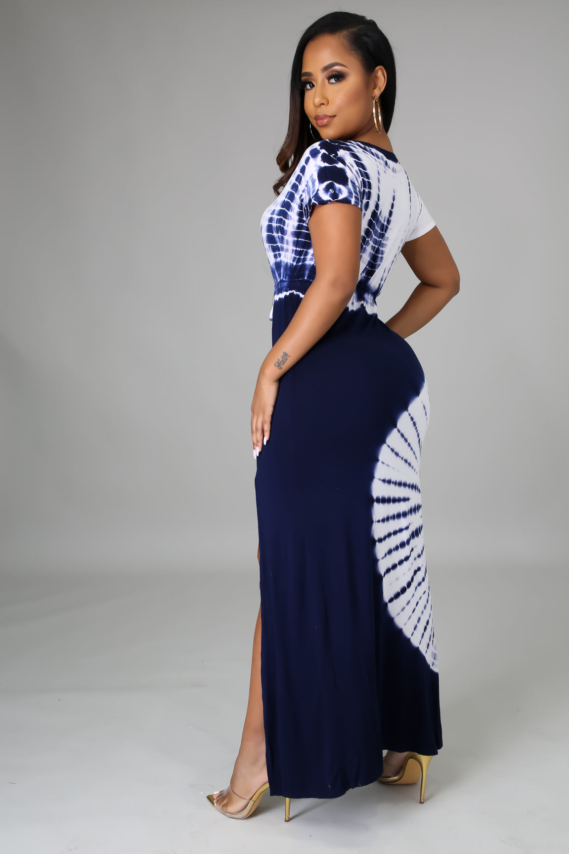 A Lil' Tied Up Dress - Navy - Scarvesnthangs