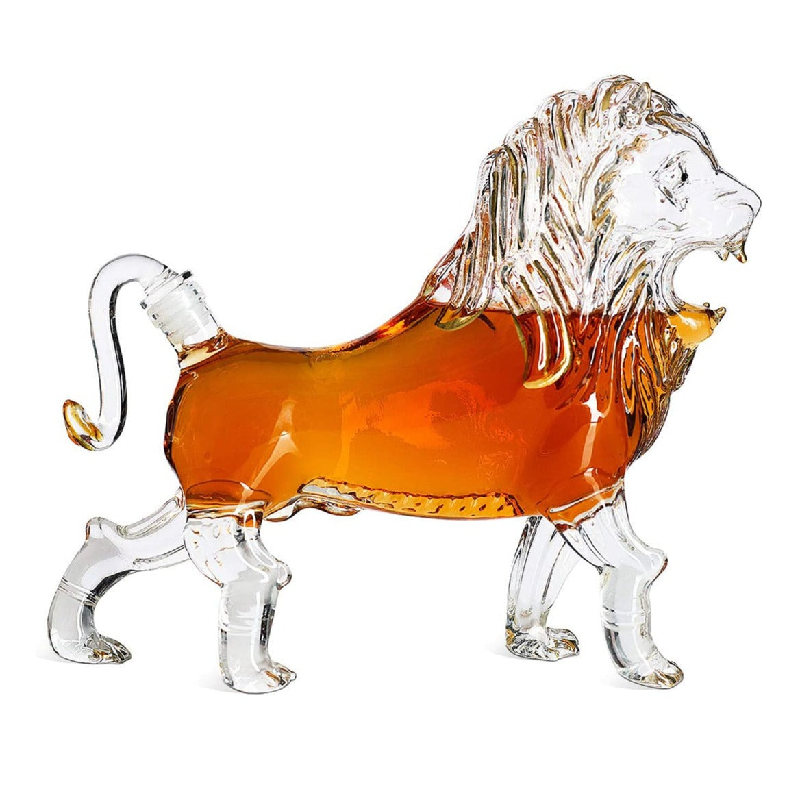 Lion Animal Whiskey and Wine Decanter The Wine Savant - Beautiful Profile of A Lion 500ml - Whiskey, Wine Scotch or Liquor Decanter-0