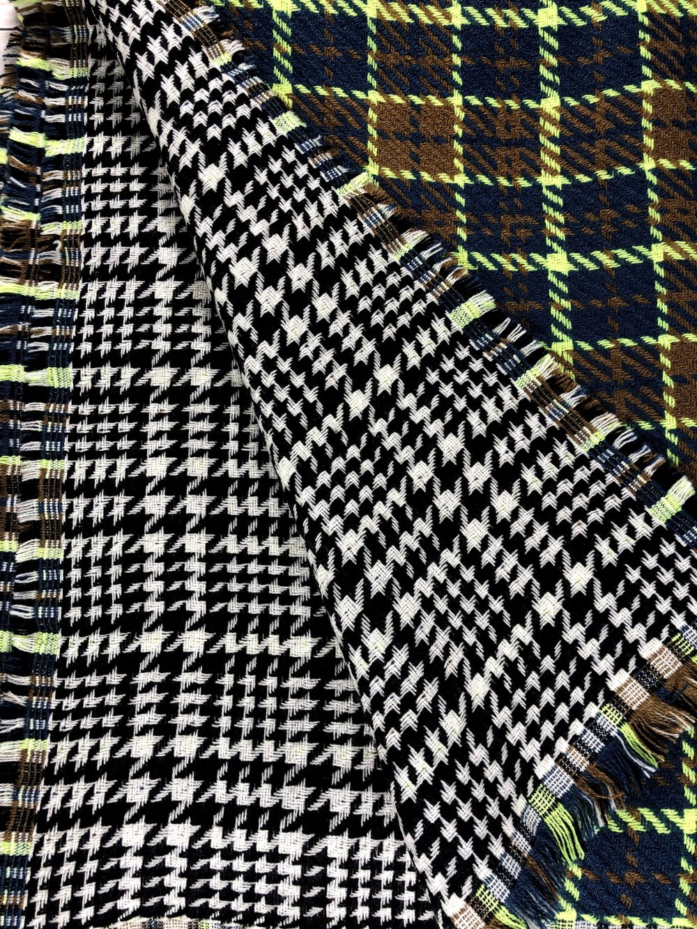 Green Tartan Pattern Blanket Scarf - Scarvesnthangs