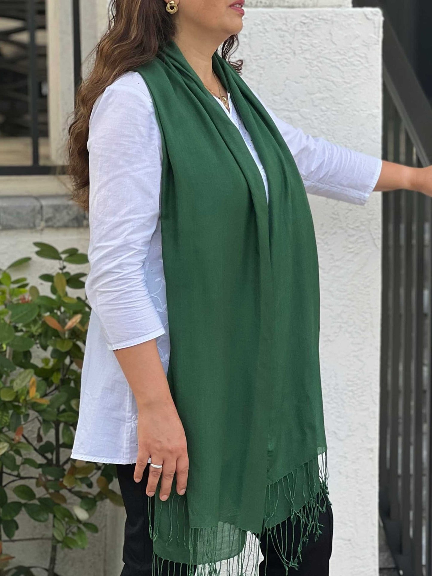 Emerald Green Modal Solid Scarf - Scarvesnthangs