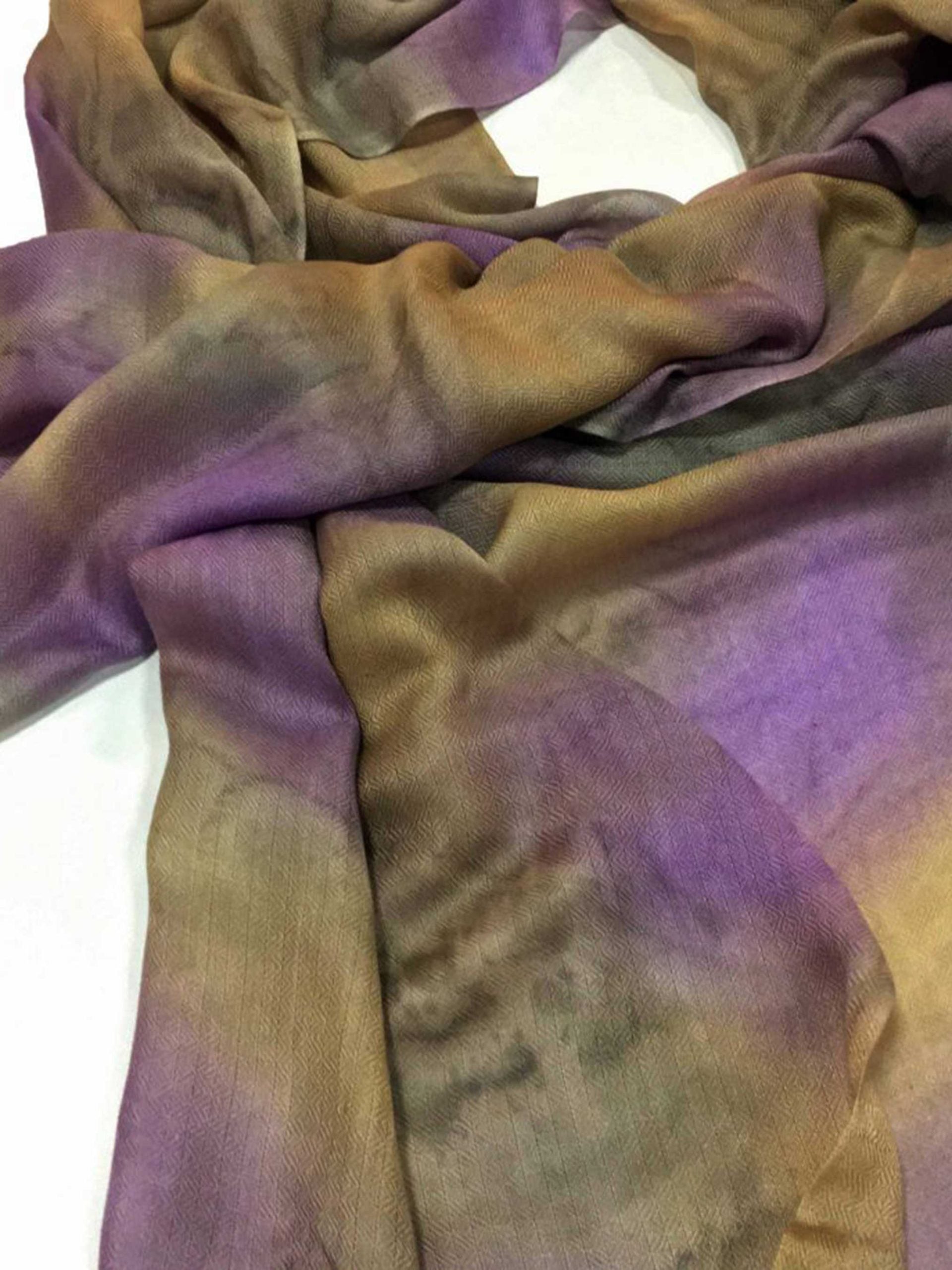 Lilac Modal Silk Hand Painted Watercolor Scarf - Scarvesnthangs