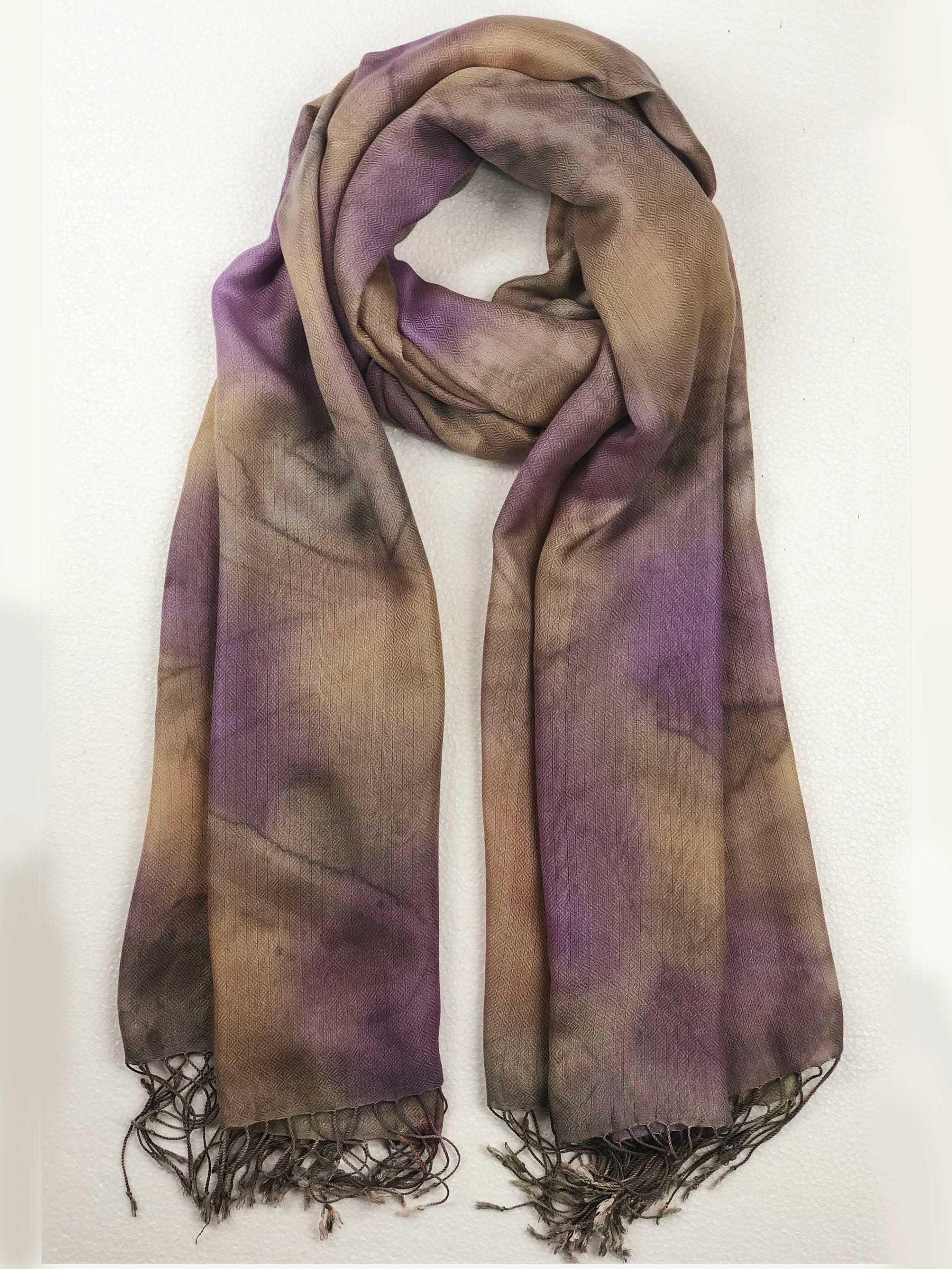 Lilac Modal Silk Hand Painted Watercolor Scarf - Scarvesnthangs