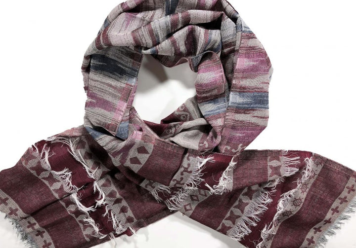 Magenta Scarf with Fringes-1