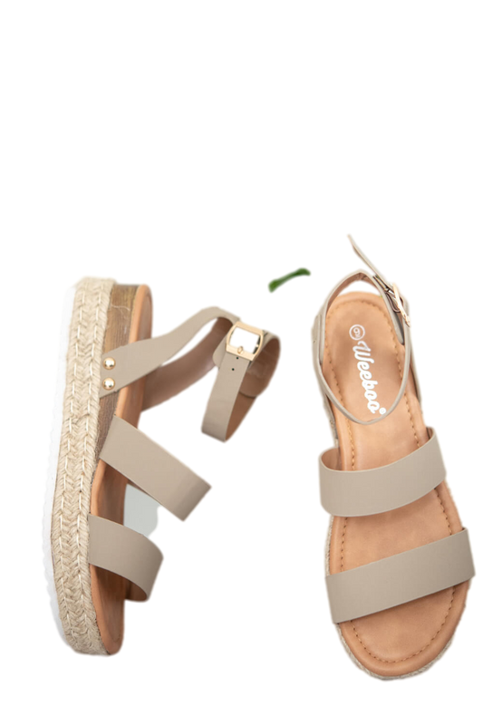 WeeBoo On the Doorstep Espadrille Platform Sandals in Taupe - Scarvesnthangs