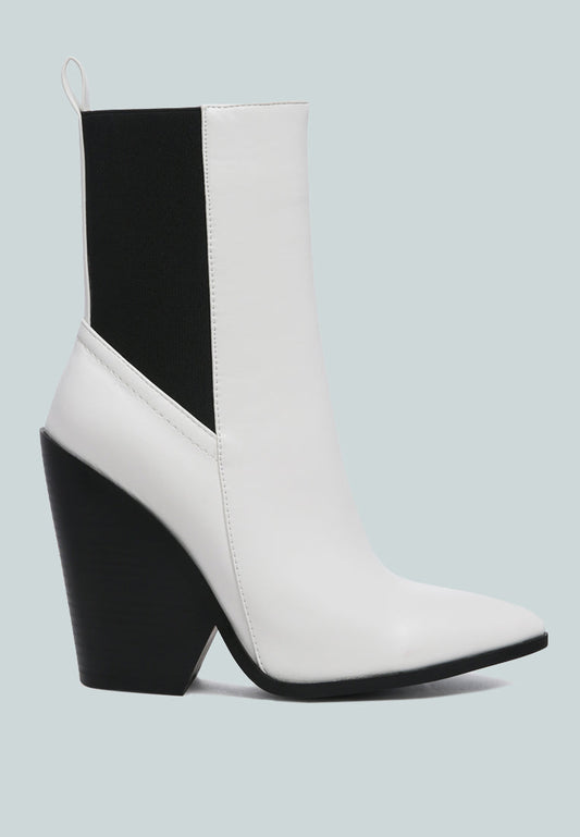yadira duotone color block pointed toe high ankle chelsea boots-0
