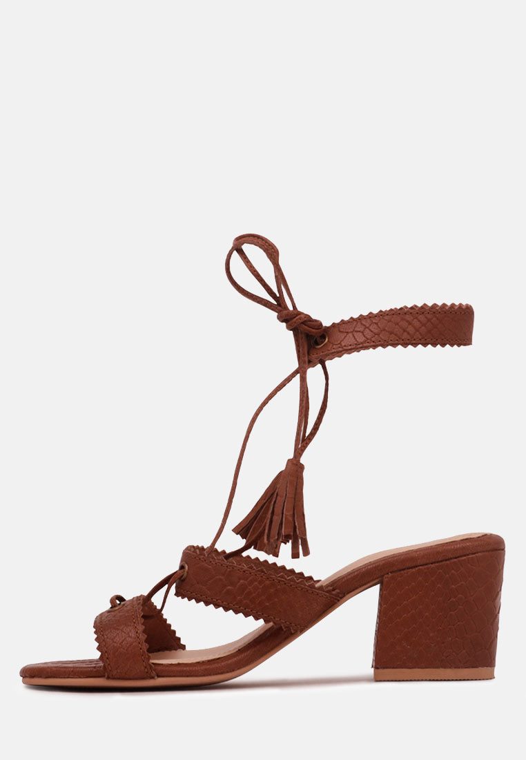 zena croc texture leather sandal-3