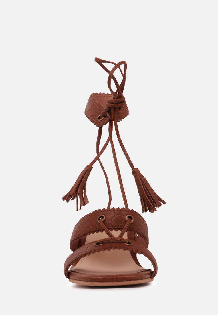 zena croc texture leather sandal-2