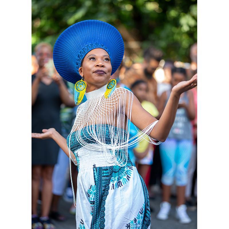 Zulu Wide Basket Hat - Blue-0