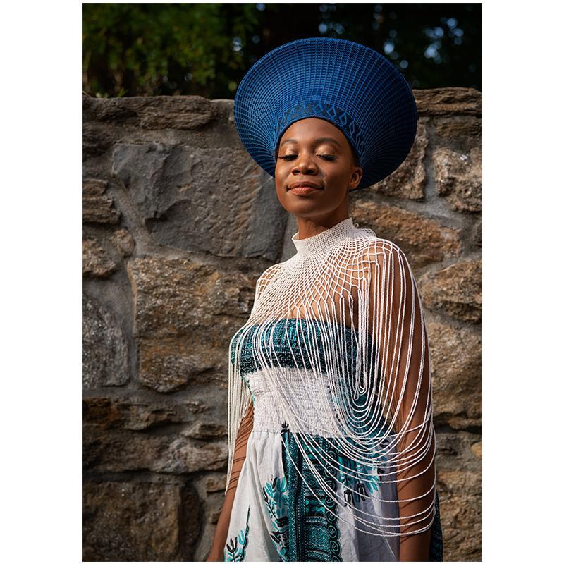 Zulu Wide Basket Hat - Blue-1