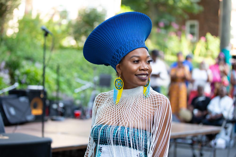 Zulu Wide Basket Hat - Blue-3