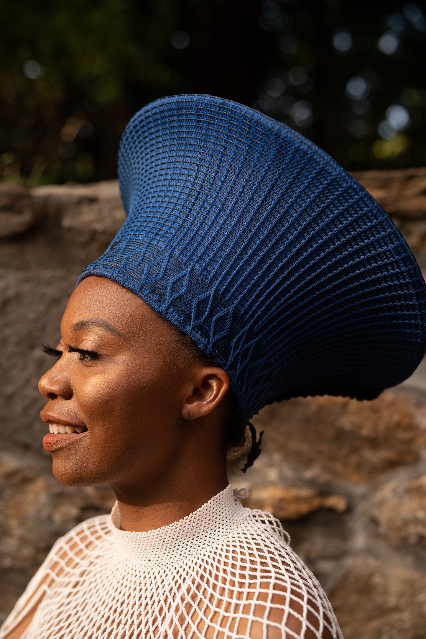 Zulu Wide Basket Hat - Blue-2