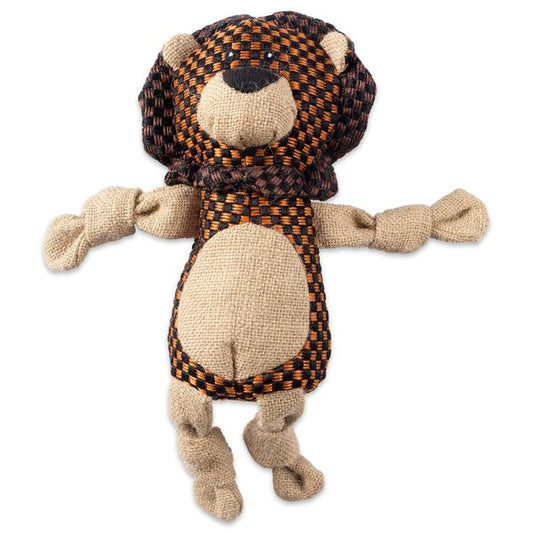 Bone Dry Squeaky Burlap Lion Pet Toy - Scarvesnthangs