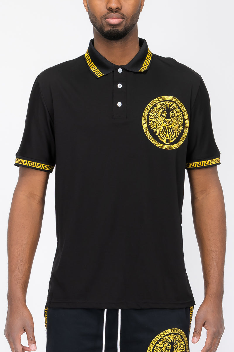 Lion Head Polo Shirt-0