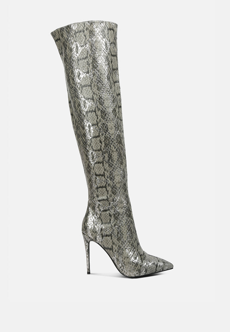 catalina snake print stiletto knee boots-10