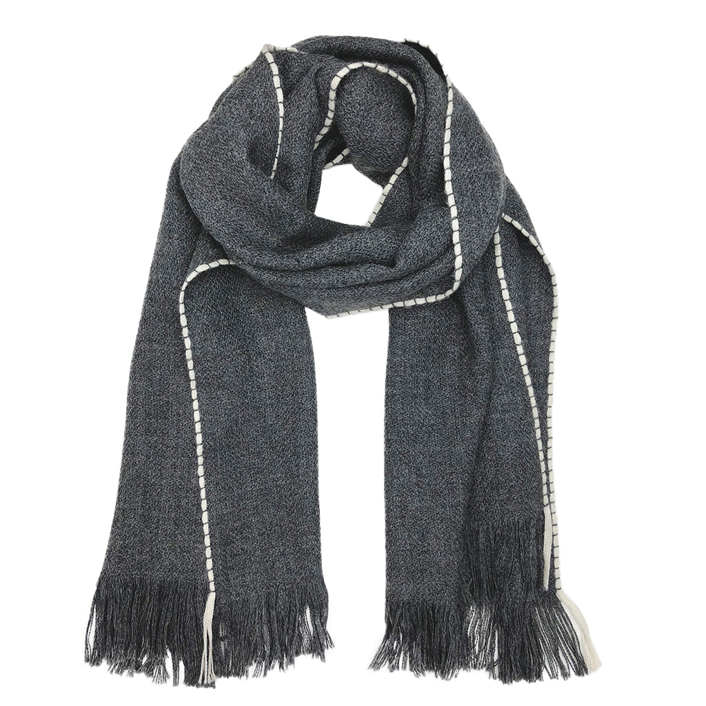 Andes Charcoal Baby Alpaca Scarf-0