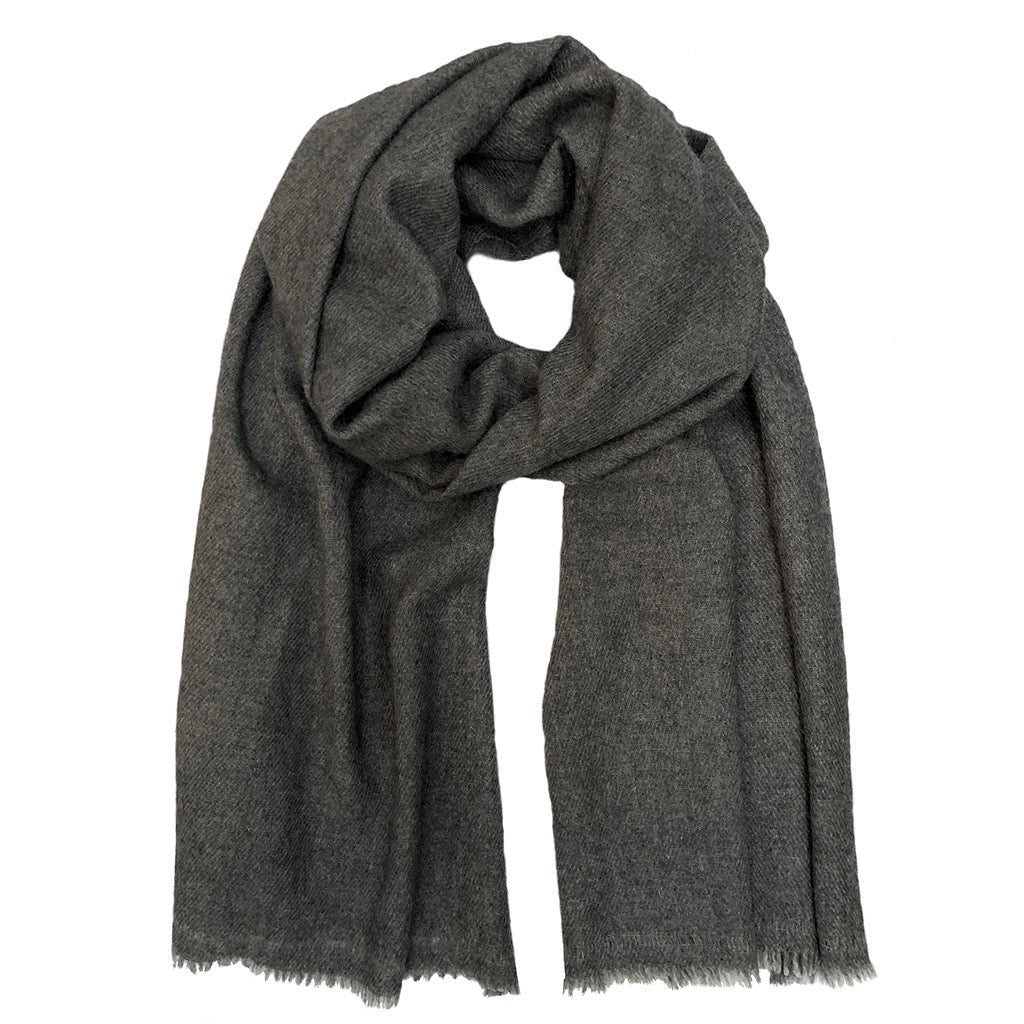 Charcoal Handloom  Cashmere Scarf - Scarvesnthangs