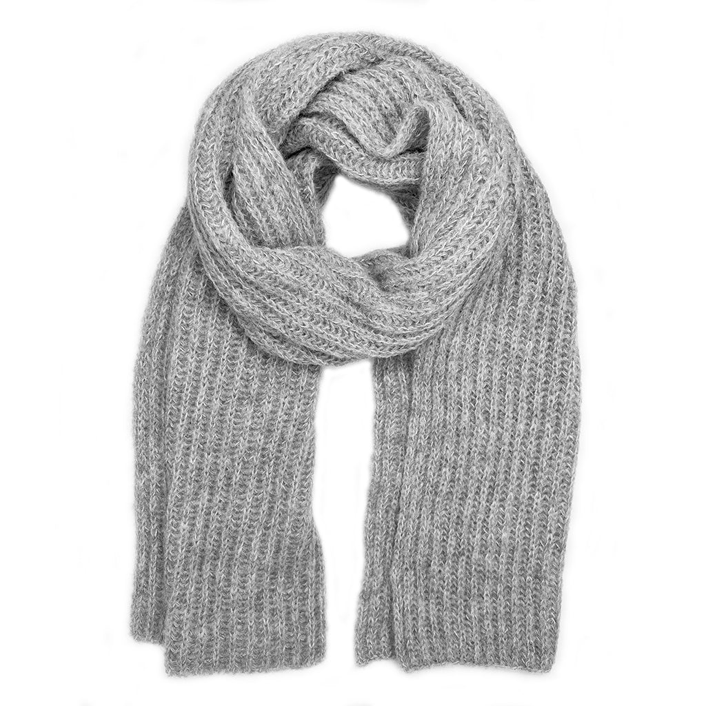 Chunky Gray Knit Alpaca Scarf - Scarvesnthangs