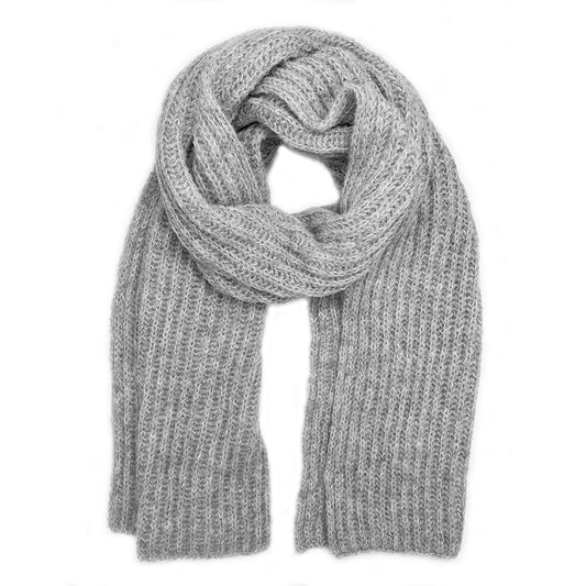 Chunky Gray Knit Alpaca Scarf - Scarvesnthangs