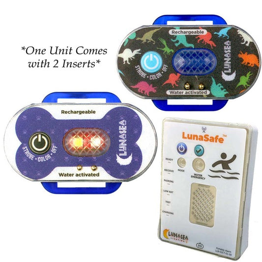 Lunasea Child/Pet Safety Water Activated Strobe Light w/RF Transmitter - Blue Case - Scarvesnthangs