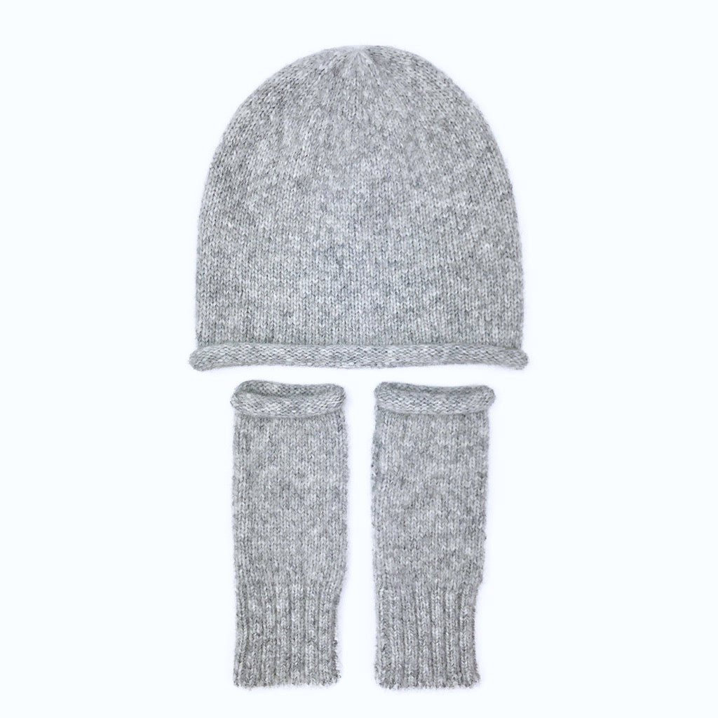 Gray Essential Knit Alpaca Beanie-2