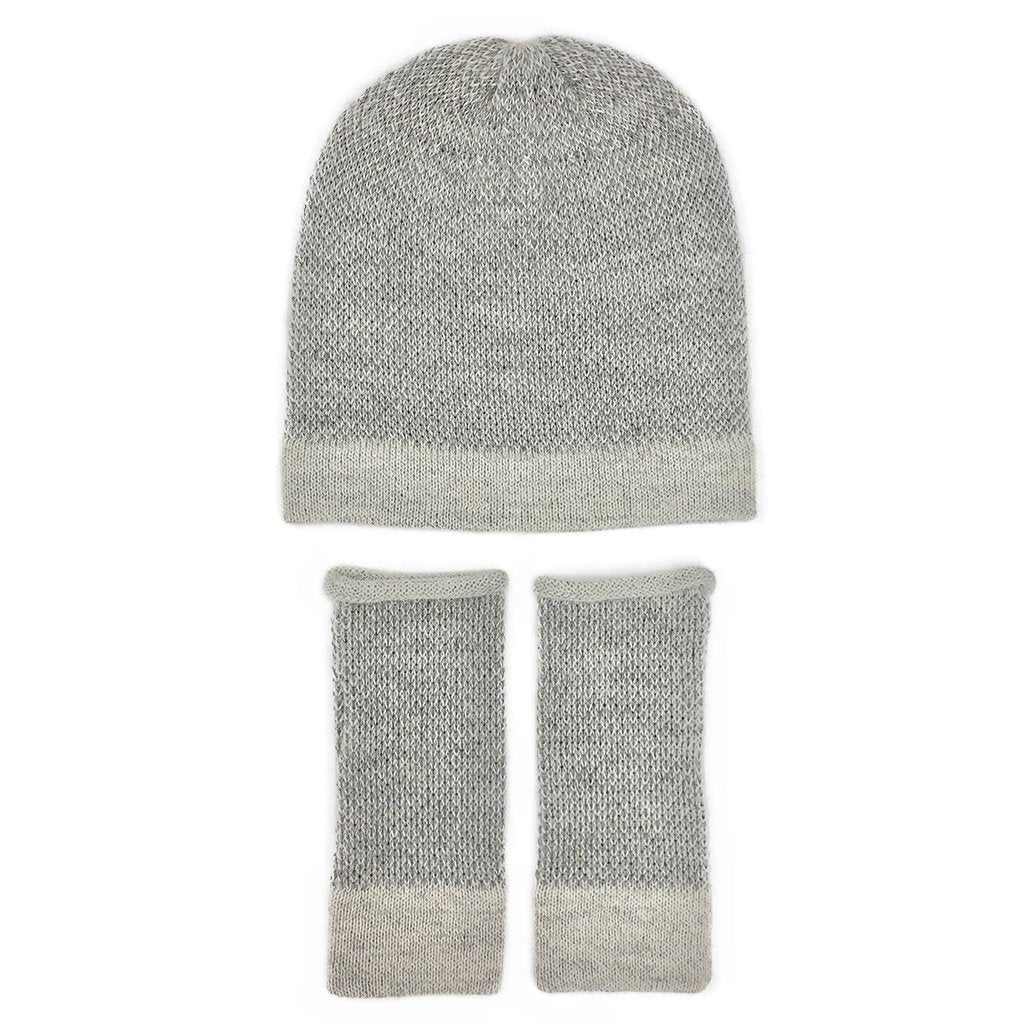 Gray Interwoven Alpaca Beanie-3