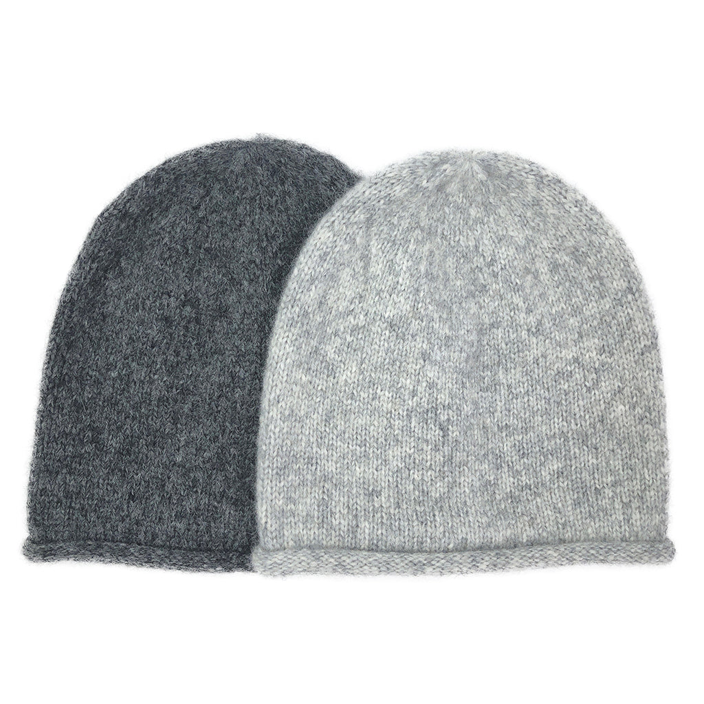 Gray Essential Knit Alpaca Beanie-3