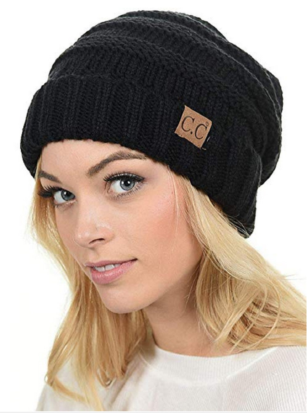 Cable Knit Double Pom Winter Beanie