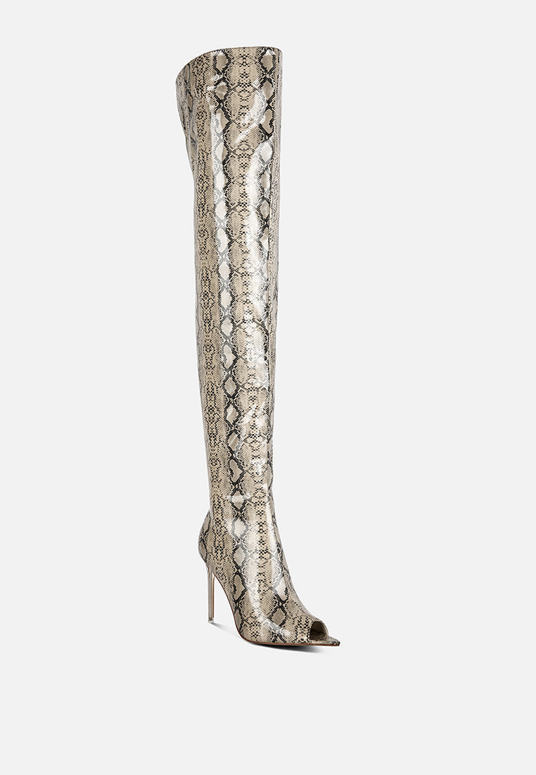 high drama snake print stiletto long boots-1