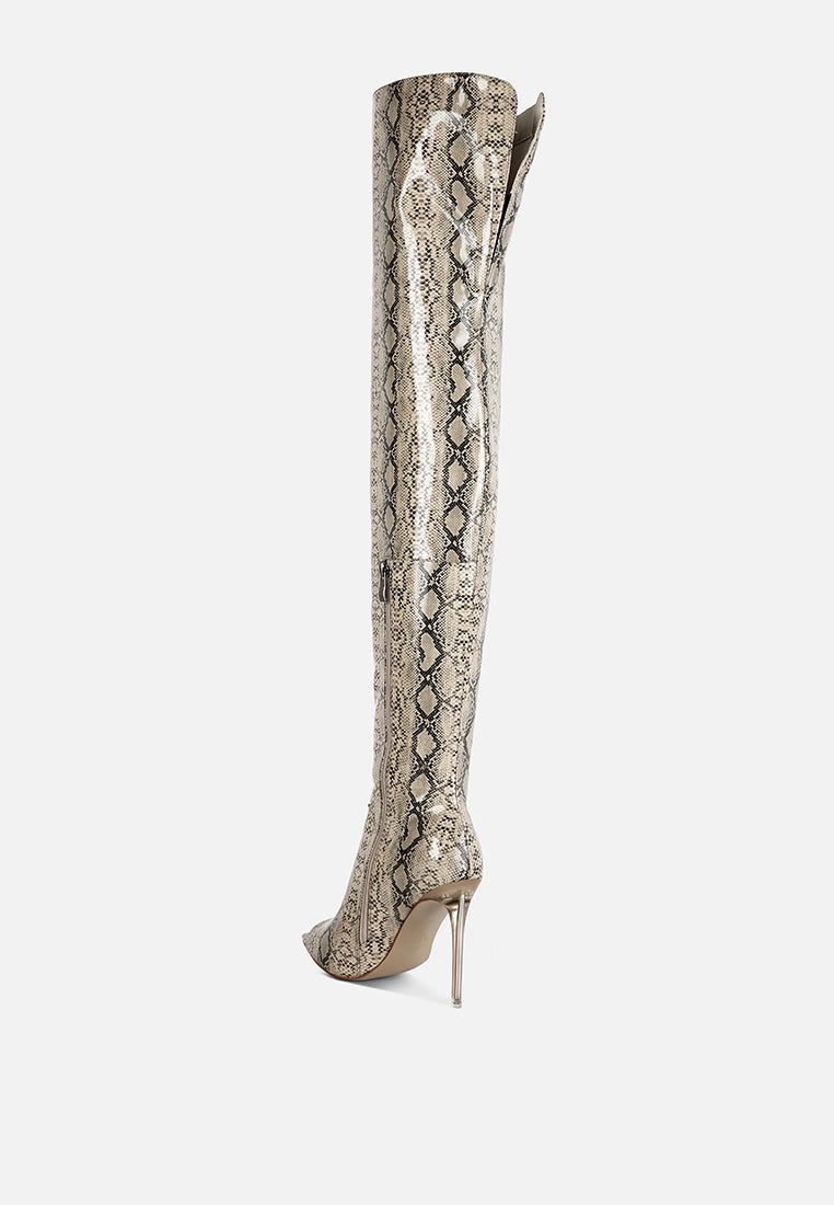 high drama snake print stiletto long boots-2