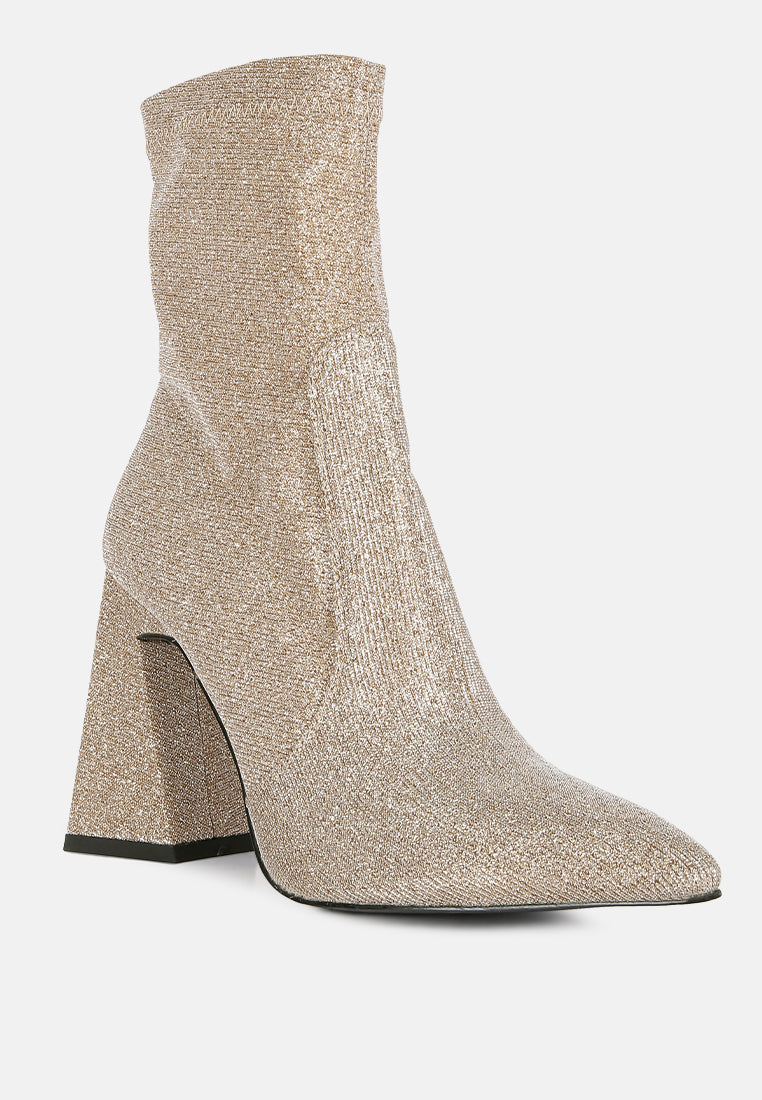 hustlers shimmer block heeled ankle boots-11