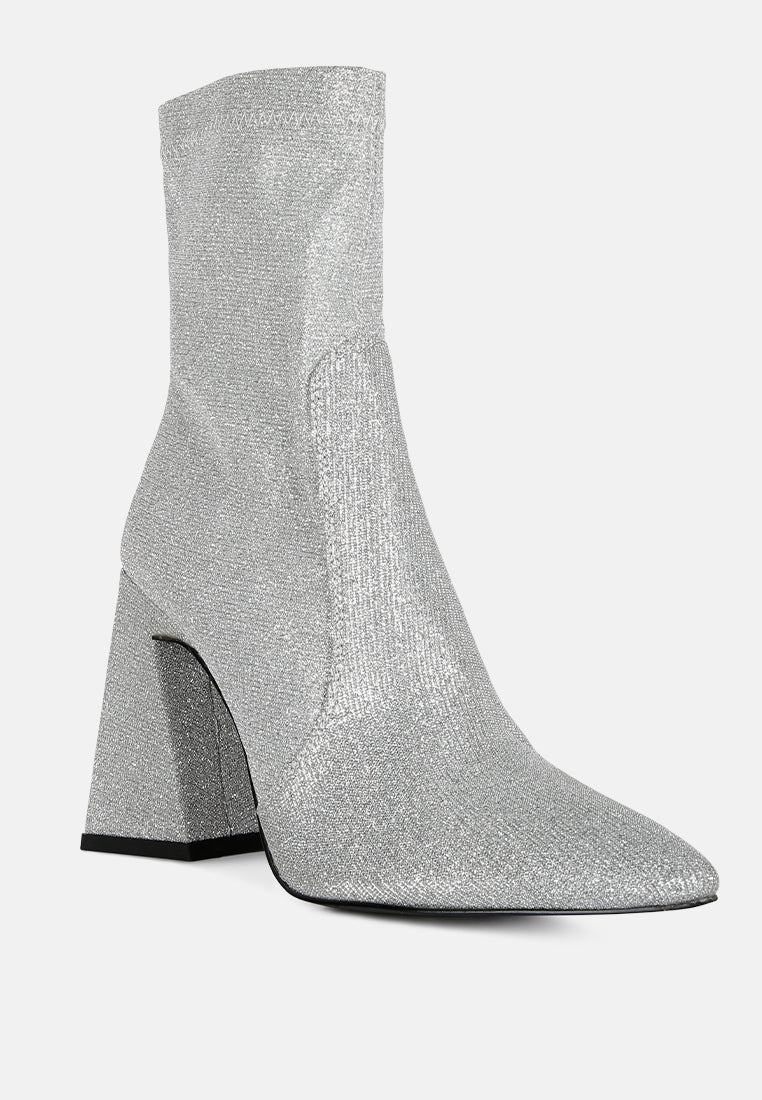 hustlers shimmer block heeled ankle boots-6