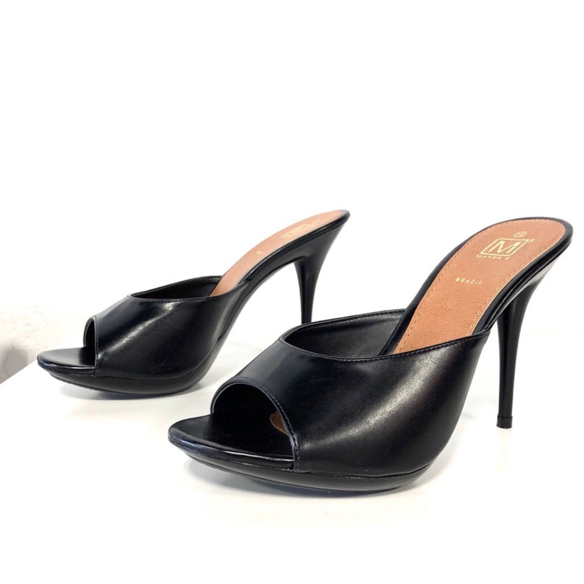 Carioca 5 Black Peep Toe Heels - Scarvesnthangs