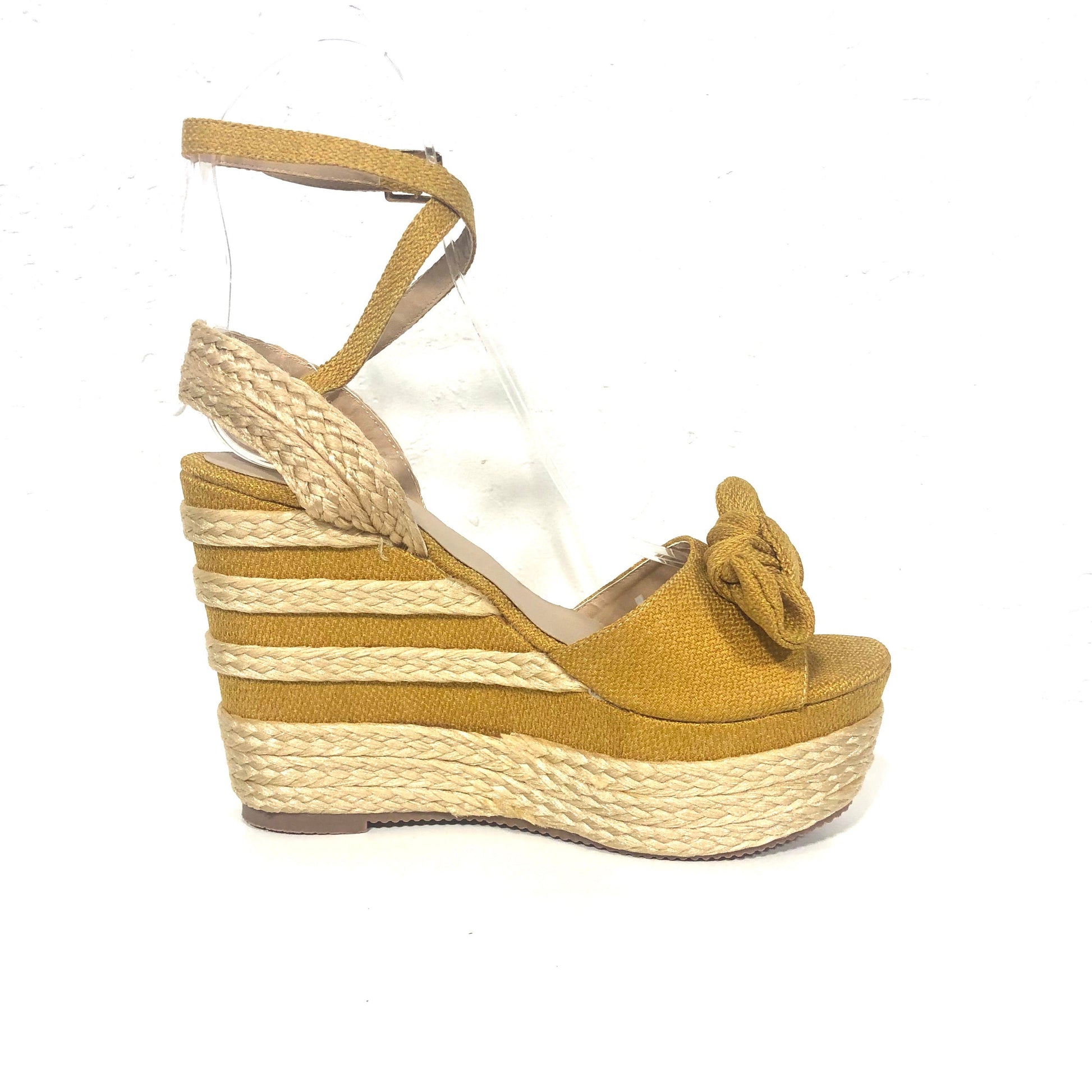 Xiomara Yellow Marigold Wedges Heels Shoes - Scarvesnthangs