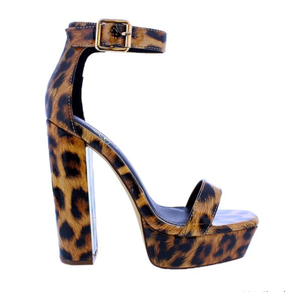 Yuko Leopard Brown Black Platform Heels - Scarvesnthangs