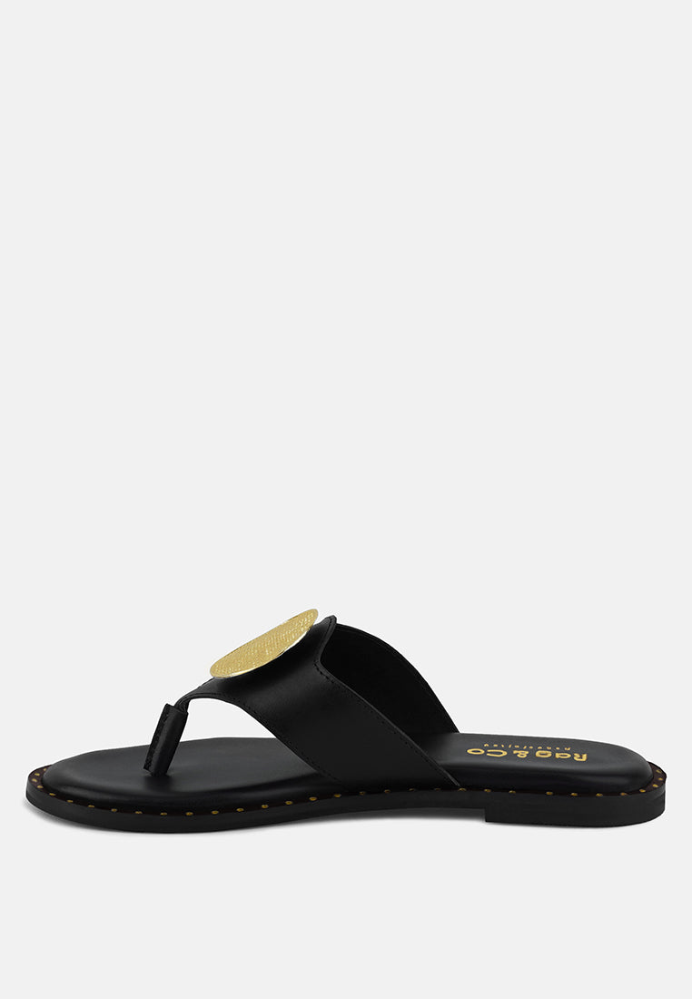 kathleen buckle embellished slip on thong sandals-16