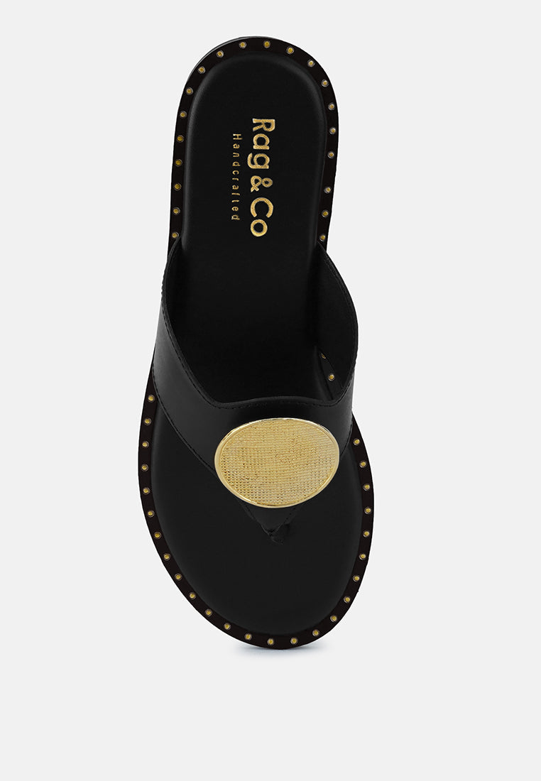 kathleen buckle embellished slip on thong sandals-19