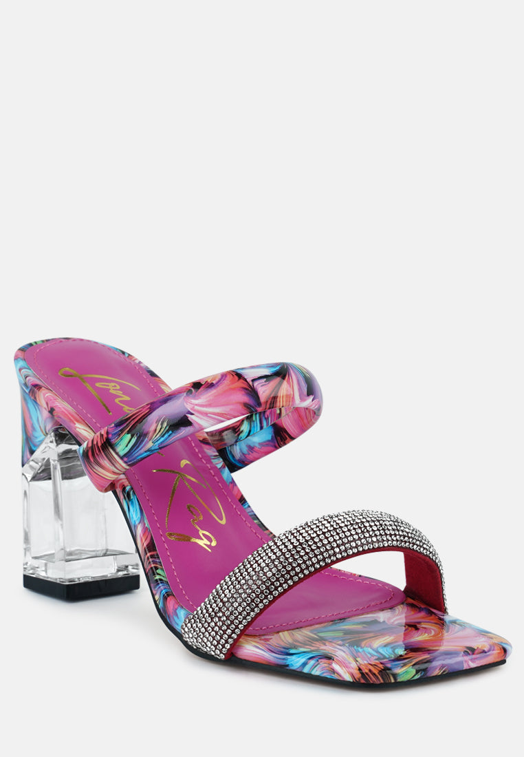 krypton marble print clear block heel sandals-1