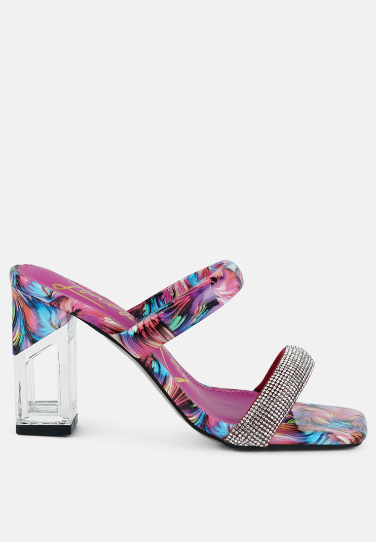 krypton marble print clear block heel sandals-0