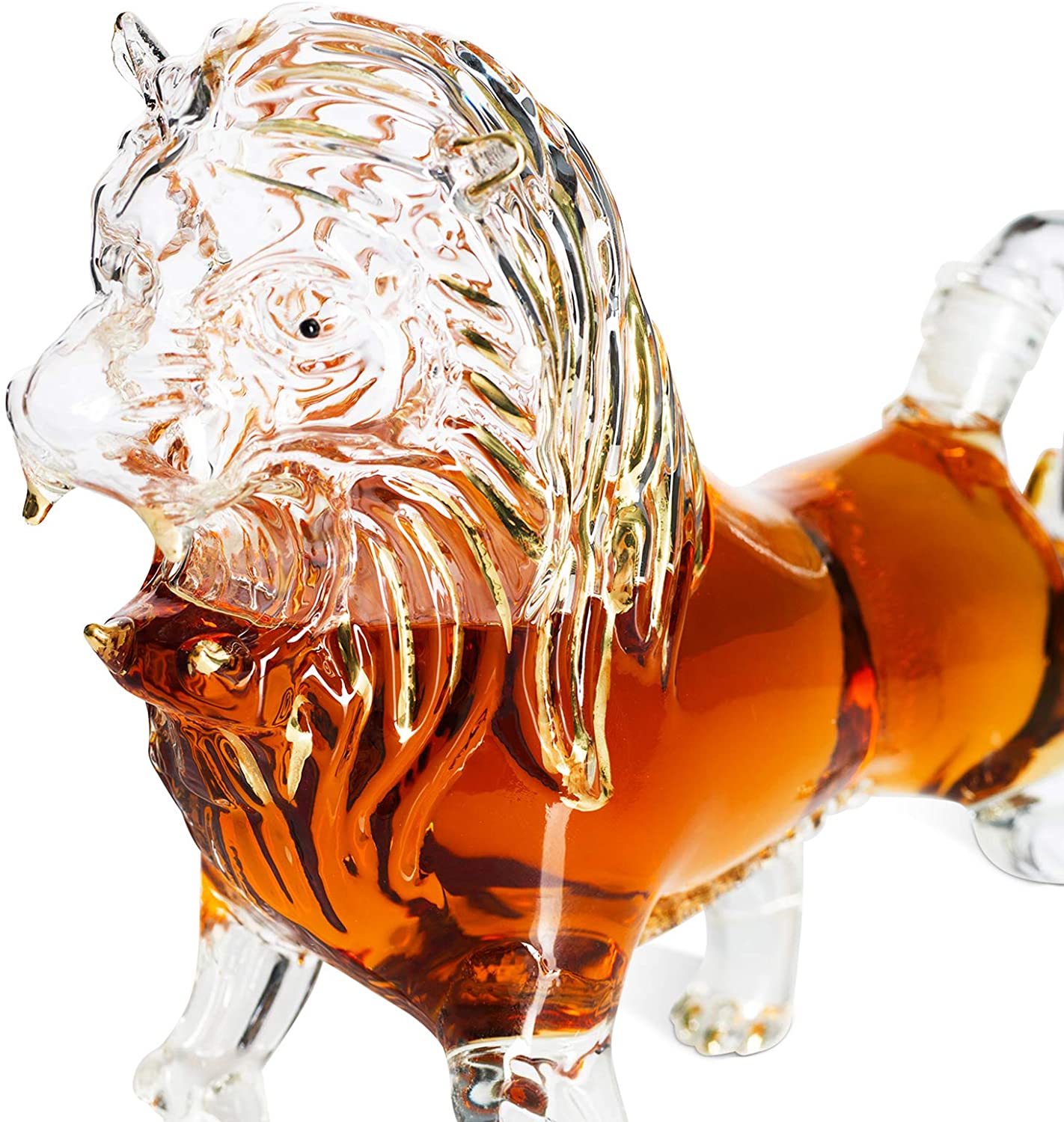 Lion Animal Whiskey and Wine Decanter The Wine Savant - Beautiful Profile of A Lion 500ml - Whiskey, Wine Scotch or Liquor Decanter-1