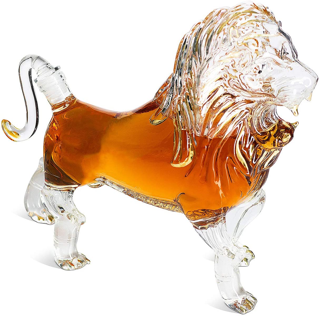 Lion Animal Whiskey and Wine Decanter The Wine Savant - Beautiful Profile of A Lion 500ml - Whiskey, Wine Scotch or Liquor Decanter-2