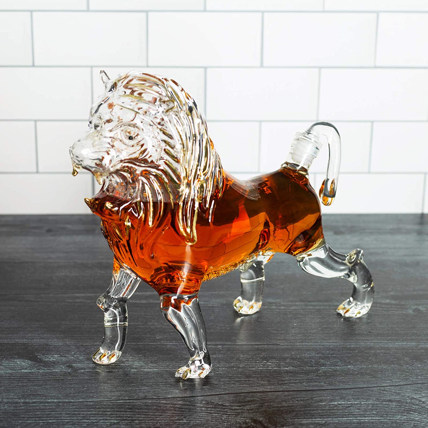 Lion Animal Whiskey and Wine Decanter The Wine Savant - Beautiful Profile of A Lion 500ml - Whiskey, Wine Scotch or Liquor Decanter-4