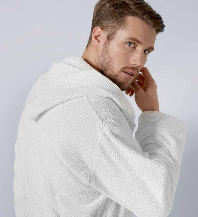Men's Luxury Turkish Cotton Terry Cloth Robe with Hood-53